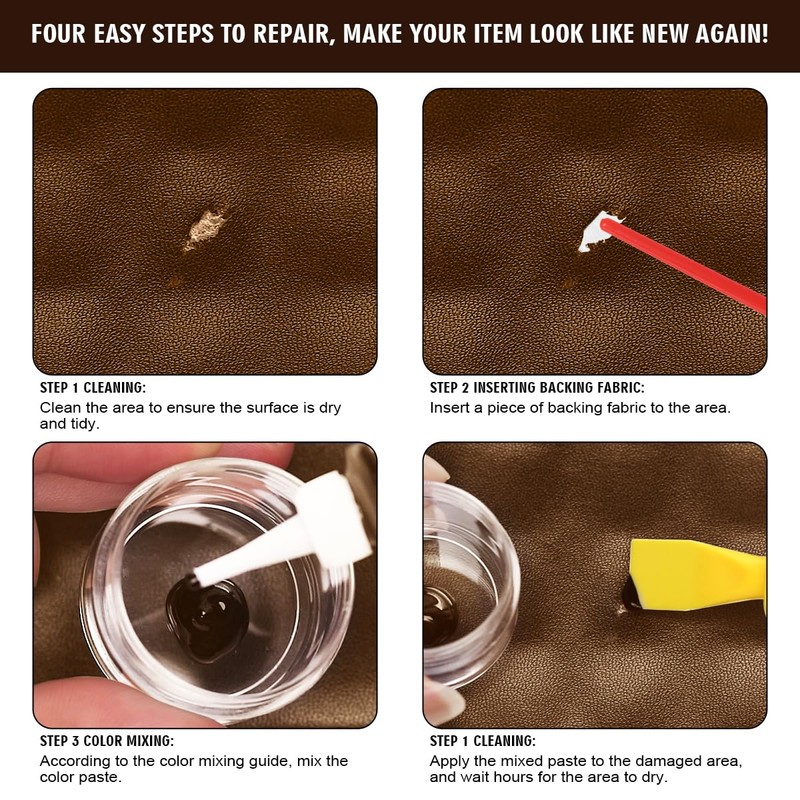 SHABEIBEI Leather Repair Kit for Furniture, Leather Couch Repair Kit
