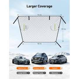 AstroAI 4-Layer Windshield Snow Cover for Ice, UV, Frost - Wiper & Mirror Protector, Windproof Sunshade for Cars, Compact SUVs