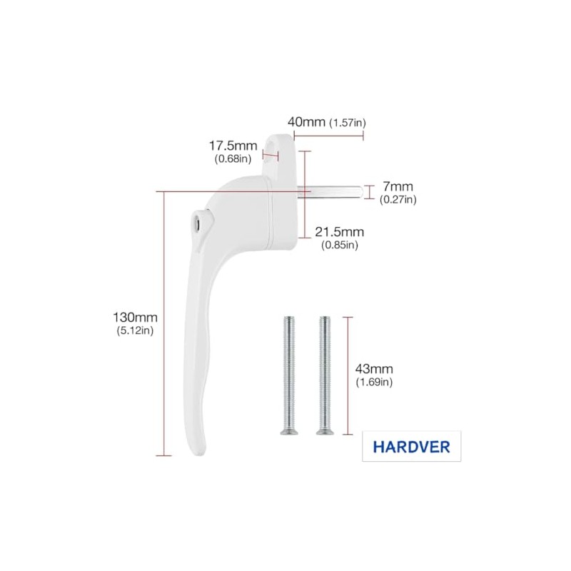 Hardver Universal Handle 1PCS Lockable Window Handle Inline Locking Universal