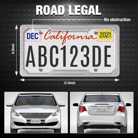 DuraTech Silicone License Plate Frames, Rust Proof Plate Cover for Car, Rattle Proof Plate Protector with Installation Tool Kits, Waterproof License Plate Holder for Extreme Weather (2Pc, Grey)