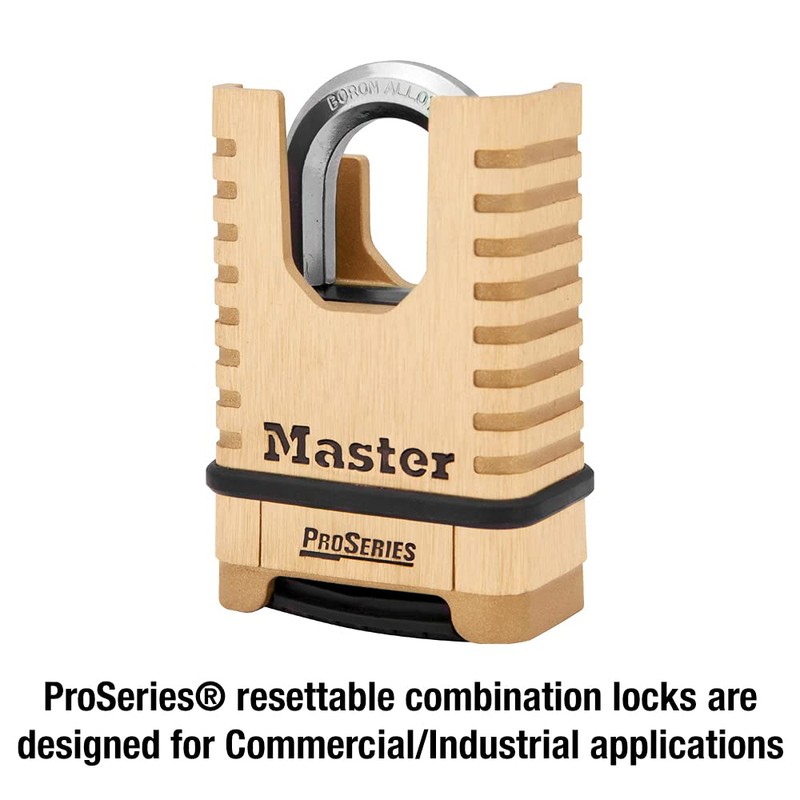 Master Lock ProSeries Brass Padlock, Set Your Own Combination Lock,