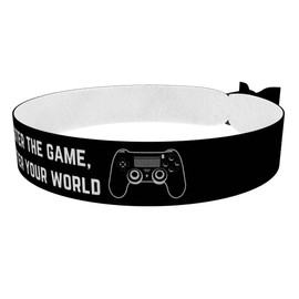 Stoffarmband Master the Game Master Your World Gamer Motive - Gamer Stoffarmband - Satin Armband für Zocker - Geschenkidee für Gamer - Gaming Zubehör - Armband für Gamer - Zocker Merchandise
