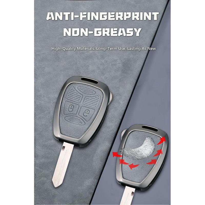 TECART Zinc Alloy Key Fob Cover Case fit for Jeep,