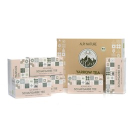 Alpi Nature Organic Yarrow Tea, 120 Bags, 120 g (6 Boxes of 20 Tea Bags of 1 g), Yarrow Plant Dried for the Preparation of Herbal Tea, Yarrow Tea and Yarrow Herb Tea