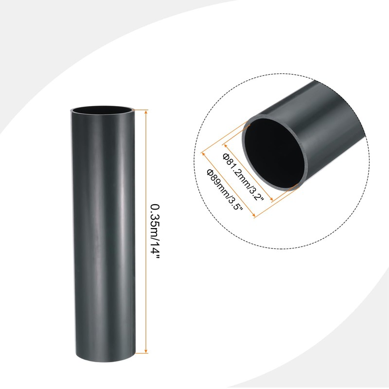 MECCANIXITY 3.5 Inch PVC Rigid Tube Round Pipe Hardware Tubing