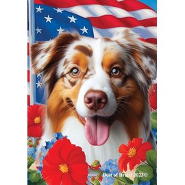 Australian Shepherd Red Merle - Best of Breed All-American Patriotic I Garden Flags