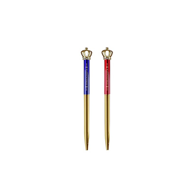 2X Queen Elizabeth II Platinum Jubilee Crown Ballpoint Pens Commemorative
