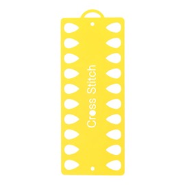 HARFINGTON Embroidery Floss Organizer Cards, Plastic Cross Stitch Thread Organizer with 20 Positions, Thread Storage Winding Plate Board for Thread Craft DIY Sewing, Yellow