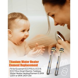 Water Heater Element Replacement Fit for Eco Eemax Rheem, Replace HE 55220, 5500W Titanium Water Heater Element with Rubber Gasket