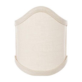 Upgradelights Beige Linen 4 Inch Scalloped Wall Sconce Shield Clip On Lamp Shade
