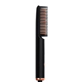 Red by Kiss Heat Real Brush, Auto Shut Off Straightener for All Hair Types, Portable & Easy to Carry, Protective Bristles for Silky Smooth Hair