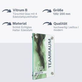 Door Sign Glass Vitrum B (130/200 mm B4)