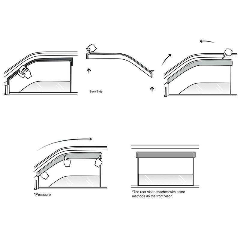 ZZDSNJ Tape-On Window Visors 4-Piece Compatible with 2021-2025 IS300 IS350