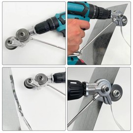 Electric Drill Plate Cutter,Portable Metal Nibbler Cutter for Electric Drill,can handle 0.8mm stainless steel, 1.2mm metal plate