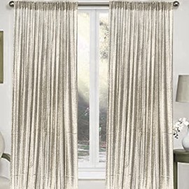 WISPET Champagne Sequin Backdrop Curtains 2 Panels 4FTx8FT Glitter Champagne Photo Backdrop Drapes Party Wedding Baby Shower Curtain Sparkle Photography Background