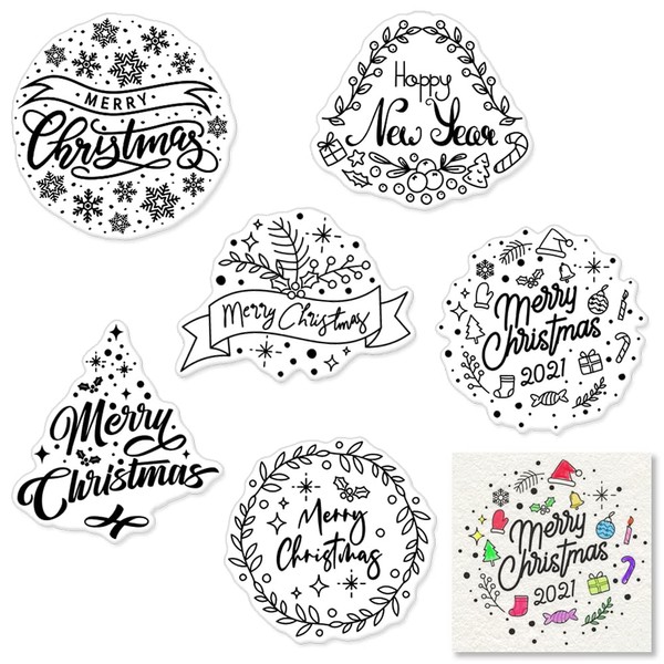 Merry Christmas Clear Stamps for Card Making Decorative Xmas Theme