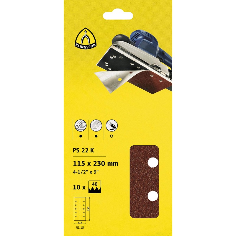 Sanding strips / KLINGSPOR PS 22 K Velour-Backed 70 x