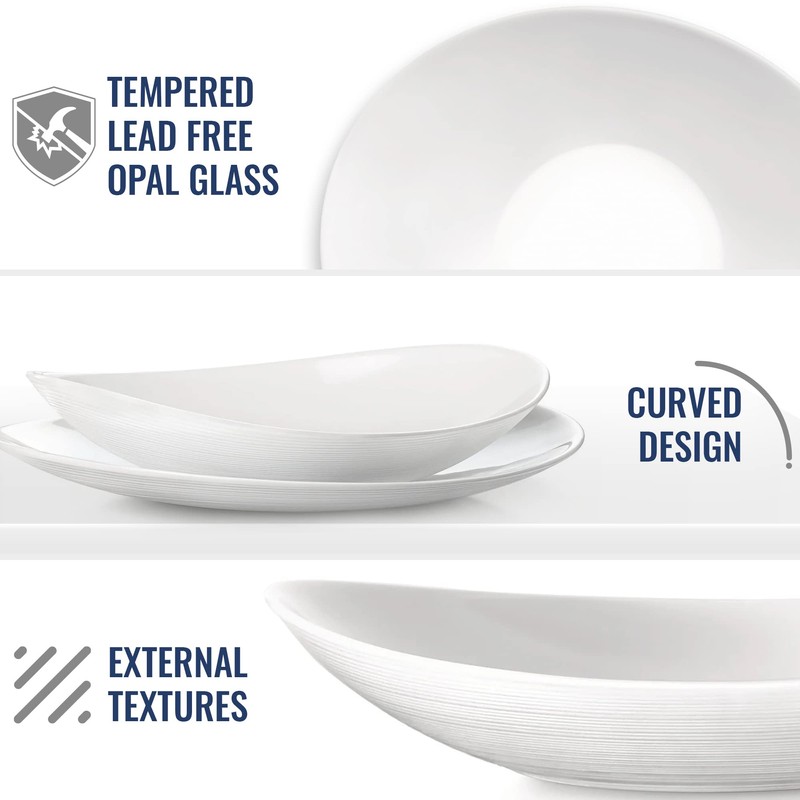 Bormioli Rocco Prometeo 9" Opal Glass Soup and Pasta Plates,
