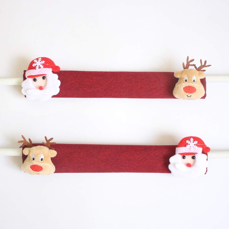 4pcs Refrigerator Handle Cover Washable Snowman Fridge Handle Cover Refrigerator