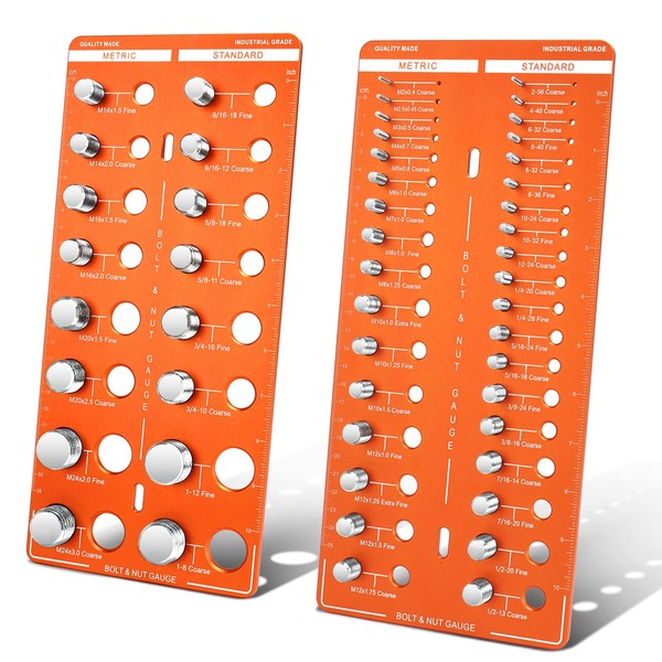 Everkeen 51 Nut and Bolt Thread Checker, Bolt Size Finder,