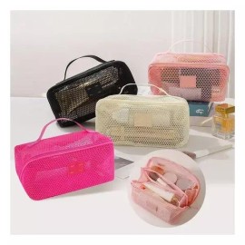 가벼운메쉬망화장품파우치 다용도파우치 수영 물놀이 272946 [연핑크] Light Mesh Cosmetic Pouch Multi-purpose Pouch Swimming Pool Play 272946 [Light Pink]