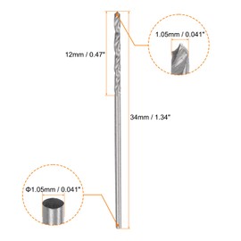 HARFINGTON 25pcs Micro Jobber Twist Drill Bits #58 1.05mm / 0.041" High Speed Steel HSS Mini Drilling Bit Tool for Stainless Steel Aluminum Wood Plastic