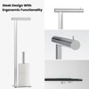 Torre & Tagus 29" Chrome Free Standing Toilet Paper Holder