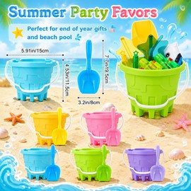 Konohan Beach Sand Toys Set for Kids Toddler 192 Pcs Sandbox Toys Includes Bucket Shovel Sunglasses Water Gun Bubble Wands Inflatable Drink Holder Gift Cards & Bags Bulk Summer Beach Party Favor