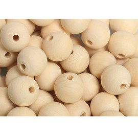 3/4"Wooden Round Beads 100pcs Unfinished Natural Loose Beads Spacer Beading Supplies Jewelry Findings Charms