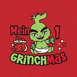 Shirtgeil Long Sleeve Baby Bodysuit Christmas - My First Grinchmas - Grinch Christmas Outfit - Christmas Outfit Baby Girls & Boys - Baby Clothing Baby Romper, red