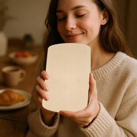 DEKOFANT Wooden Breakfast Board Made of Solid Maple Wood - 24 x 15 x 1 cm Wooden Board Antibacterial & Hygienic - Bread Board, Breakfast Board, Chopping Board