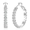 PABBEU S925 Sterling Silver Hoop Earrings for Women Cubic Zirconia