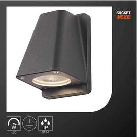 SLV WALLYX | Down-Light zur effektvollen Außenbeleuchtung von Wänden und Hauseingang, LED Strahler, Spot, Wandleuchte, Aussenleuchte, Gartenlampe, Wegeleuchte | GU10, anthrazit, IP44