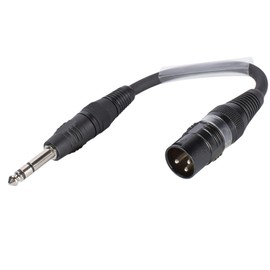 Sommer Cable Adaptor Cable 6.3 mm x 3 Pin Male Jack to XLR 3 Pin Male 15 cm Hicon Connectors SGFDU0015 SW