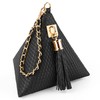 Leather Triangle Wristlet Clutch Purse Handbag - Pyramid Evening Cocktail