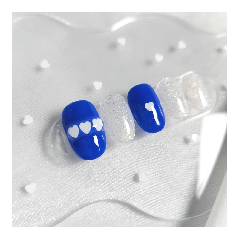 Blue Rub Nail Tips - Short Oval / 블루럽 네일팁