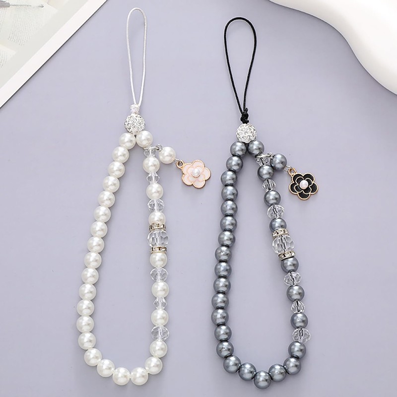 LeTradeJP Pearl Cell Phone Strap, Smartphone, Wrist Charm, Beautiful, Cute,