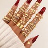 MIFYNN 27Pcs Chunky Gold Knuckle Rings Set for Women Rhinestone