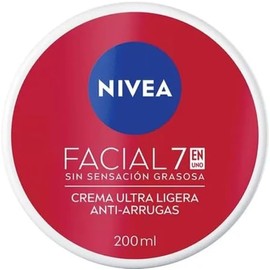 NIVEA Crema Facial Hidratante Antiedad 7 En 1 Cuidado Anti Arrugas (200 ml), crema reafirmante de sensación ligera y rápida absorción 24 horas de humectación sin sensación grasosa con antioxidantes