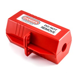 QWORK Power Plug Lock Out, 1 Pack Large-Size Polypropylene Plug Lockout Device for 110V - 220 V Plug Lock Out Tag Out, Red