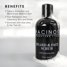 Pacinos Shave System Aloe & Tea Tree Beard & Face Scrub 4 oz