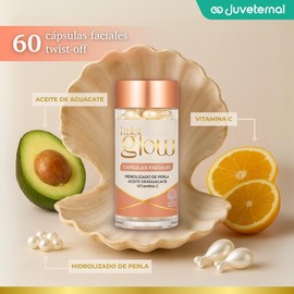 TWIST GLOW Cápsulas Faciales con Hidrolizado de Perla, Aceite de Aguacate y Vitamina C, 60 Cápsulas Twist-Off, Sérum Nutritivo Antioxidante para Hidratación y Luminosidad