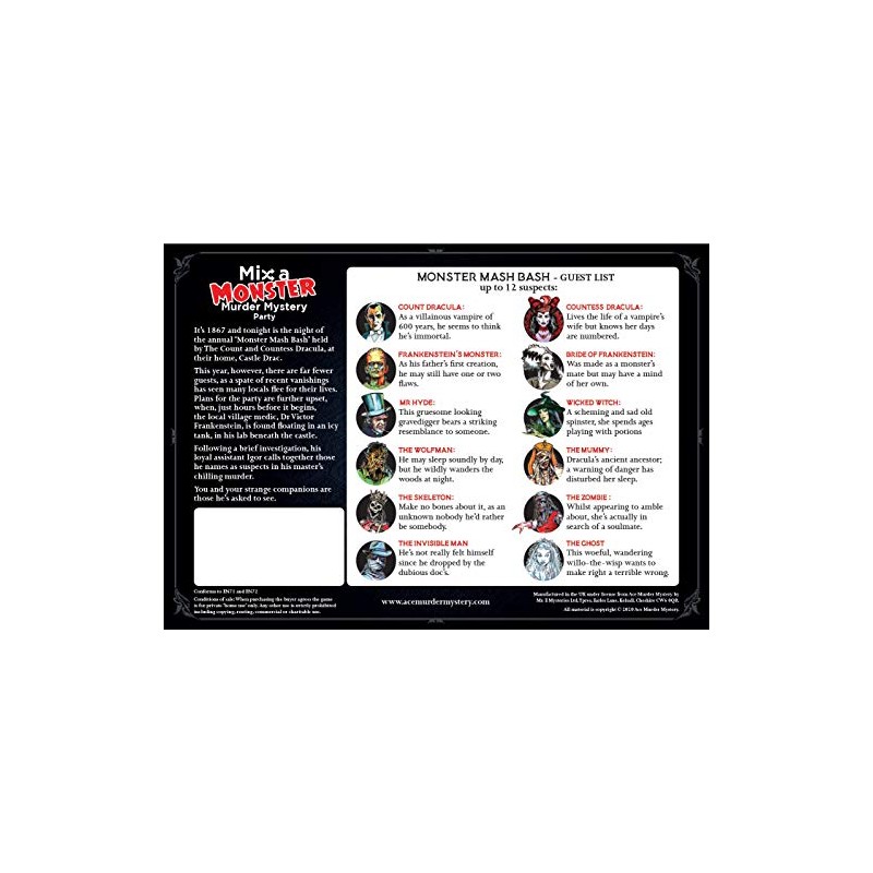 Mix a Monster Murder Mystery Party Game