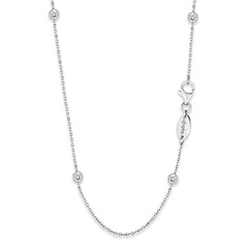 Engelsrufer Moonlight 925 Sterling Silver White Cubic Zirconia Necklace, Rhodium-plated silver, Cubic Zirconia