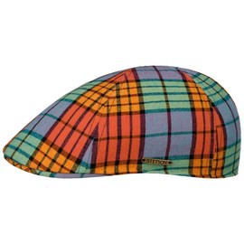 Stetson Texas Colour Check Flat Cap - Checked Style - Colourful Hat - UV Protection 40+ - Summer Hat - Made in the EU - Men - Spring/Summer, Colourful