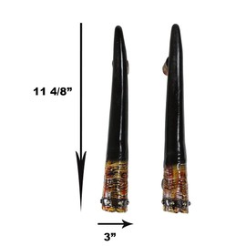 Ebros Set of 2 Rustic Western Great Plains Buffalo Bison Ox Horns Sturdy Door Pull Handle Hardware Decorative Accent for Barn Doors Entrance Cabin Lodge Country Home