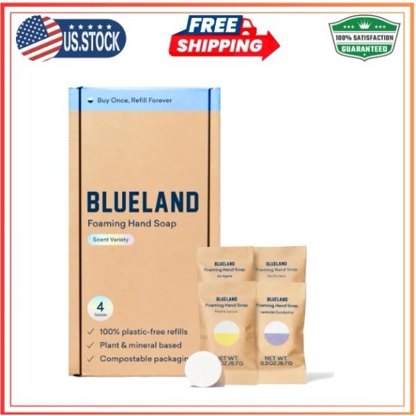 Blueland Foaming Hand Soap Refill Tablets 4-Pack, Eco-Friendly, 4 Scents