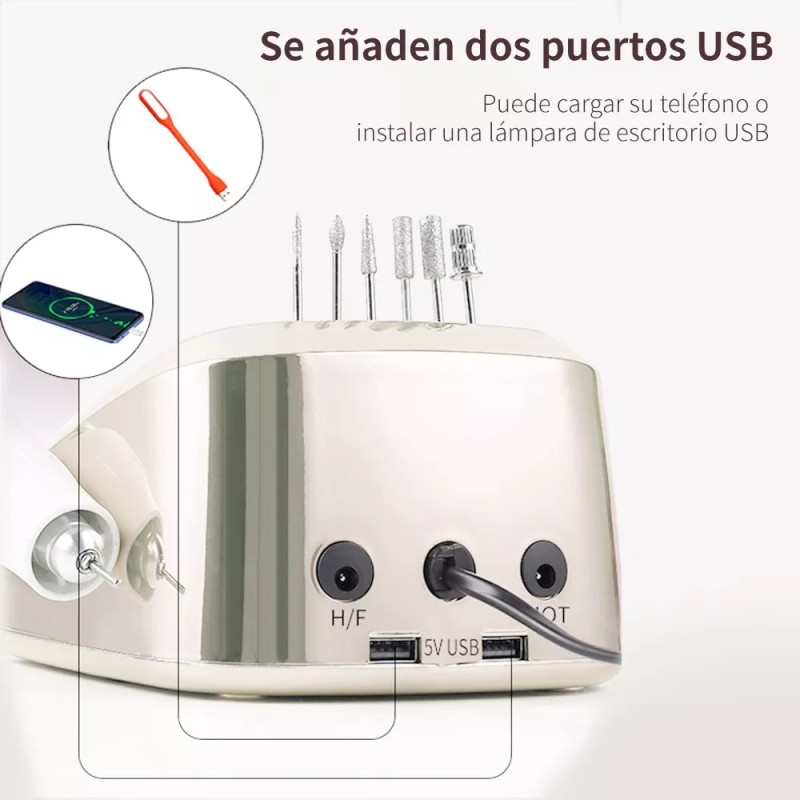 Navamtki Torno Pulidor De Uñas Con Pedal De 45000 Rpm