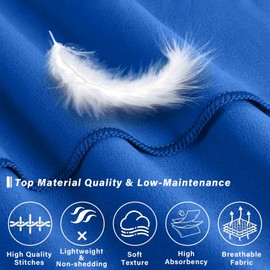 hjwanyin Microfibre Travel Towel - Quick Dry, Ultra Soft, Lightweight, Super Absorbent Compact Camping Towel for Sports, Swimming, Hiking, Gym, Beach, Camping, Yoga (Blue, M(40 * 80cm))