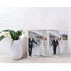 YiPinYin 5x7'' Hinged Double Simply Silver Metal Picture Frames, Elegant